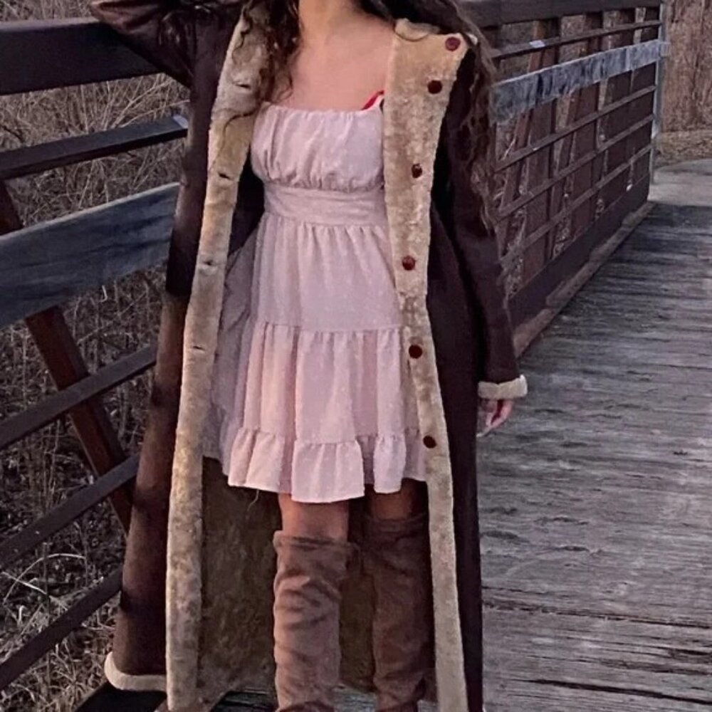 Pasha & Jo Full Length Shearling Coat - Picture 3 of 14